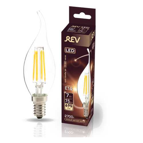 Лампа светодиодная REV FILAMENT FC37 E14 7W, 2700K, DECO Premium в Фикс Прайс