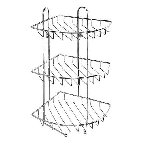 Полка трехъярусная угловая с крючками Milardo 110WC30M44 в Фикс Прайс